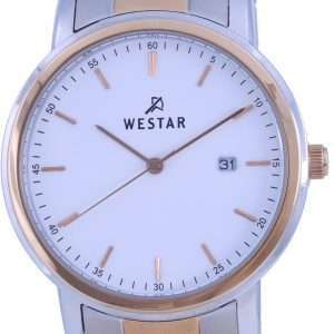 Westar White Dial Two Tone Stainless Steel Quartz 50243 SPN 601 Mens Watch