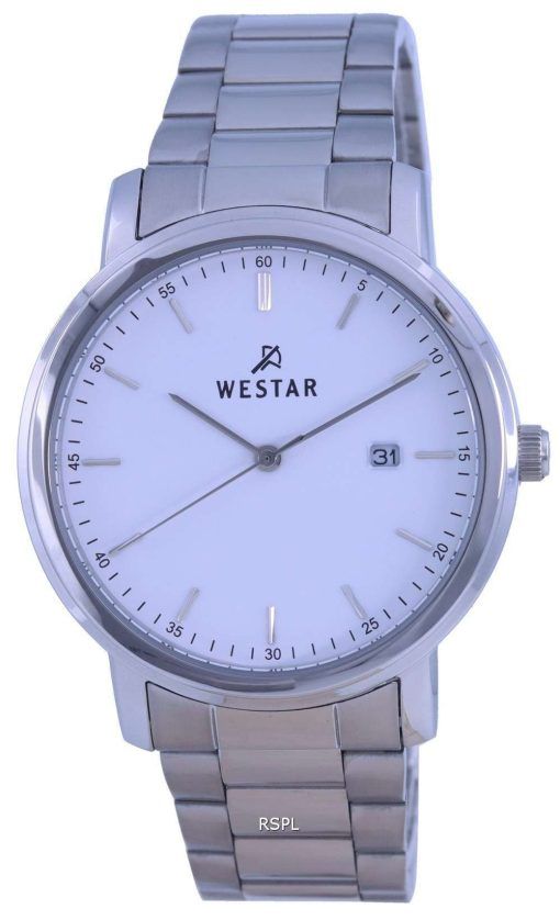 Westar White Dial Stainless Steel Quartz 50243 STN 101 Mens Watch