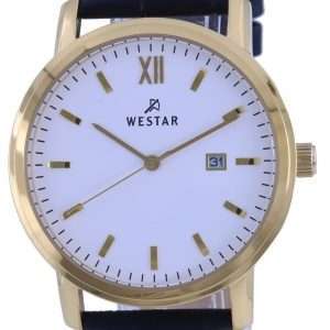 Westar White Dial Gold Tone Stainless Steel Quartz 50244 GPN 101 Mens Watch