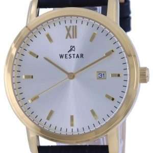 Westar Silver Dial Leather Strap Quartz 50244 GPN 102 Mens Watch