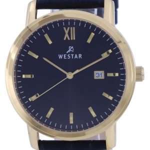 Westar Black Dial Gold Tone Stainless Steel Quartz 50244 GPN 103 Mens Watch