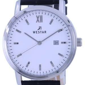 Westar White Dial Leather Strap Quartz 50244 STN 101 Mens Watch