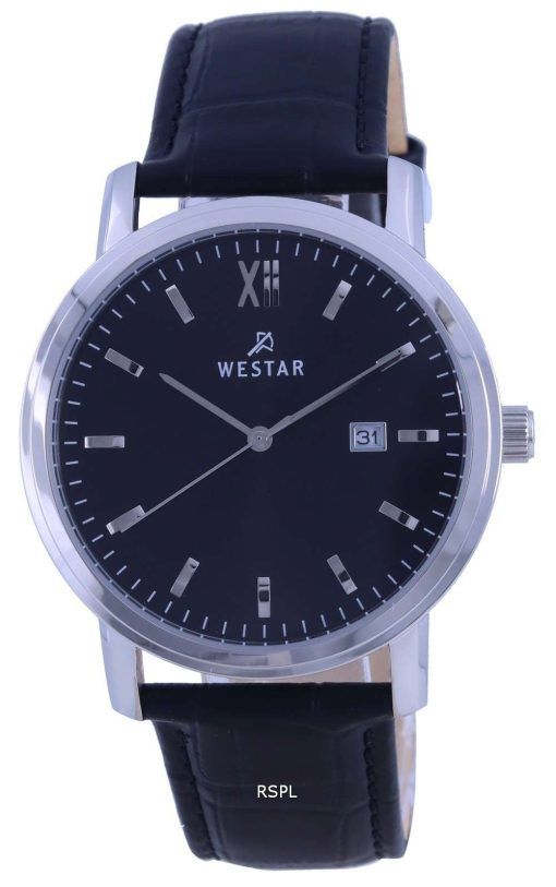 Westar Black Dial Leather Strap Quartz 50244 STN 103 Mens Watch