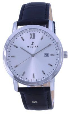 Westar White Dial Leather Strap Quartz 50244 STN 107 Mens Watch