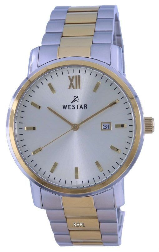 Westar Silver Dial Two Tone Stainless Steel Quartz 50245 CBN 102 Mens Watch