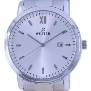 Westar Blue Dial Leather Strap Quartz 50244 STN 104 Mens Watch