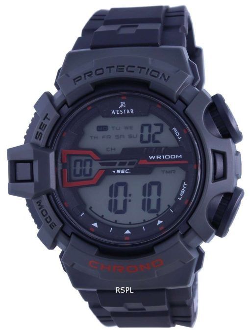 Westar Digital Silicon Strap Quartz 85004 PTN 003 100M Mens Watch