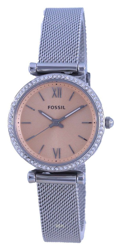 Fossil Carlie Mini Crystals Accents Pink Dial Quartz ES5088 Womens Watch