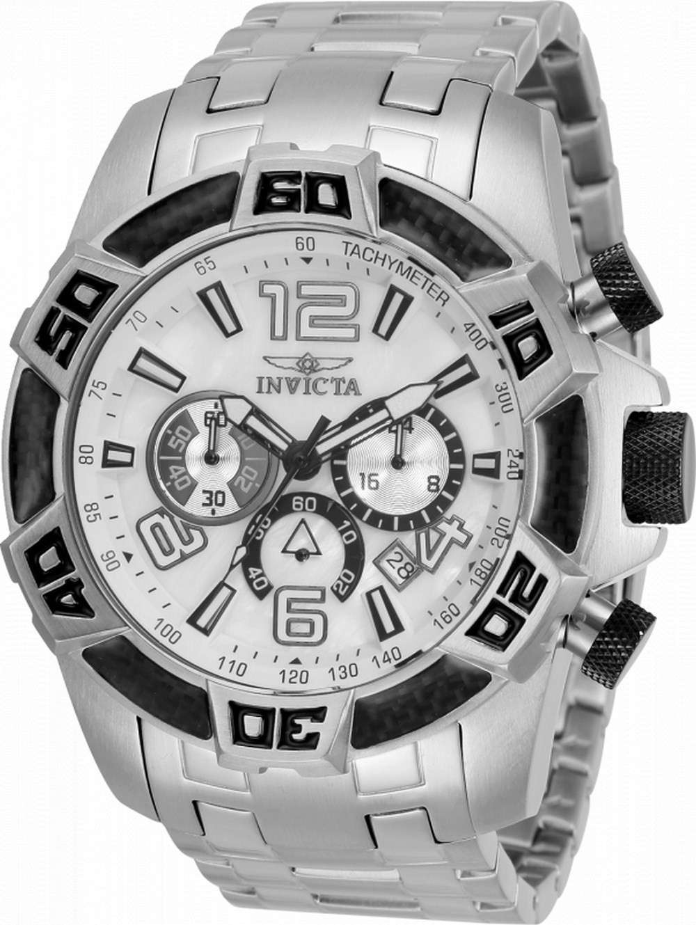 Invicta Pro Diver Scuba Chronograph Stainless Steel Quartz 34747 100M Mens Watch