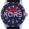 Michael Kors Layton BlackRed Dial Silicon Strap Quartz MK8892 Mens Watch