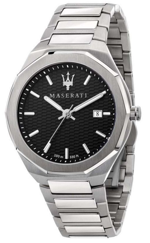 Maserati Stile Black Dial Stainless Steel Quartz R8853142003 100M Mens Watch