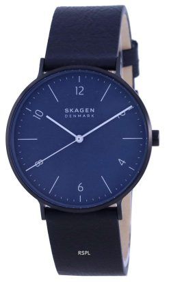 Skagen Aaren Naturals Blue Dial Leather Strap Quartz SKW6727 Mens Watch