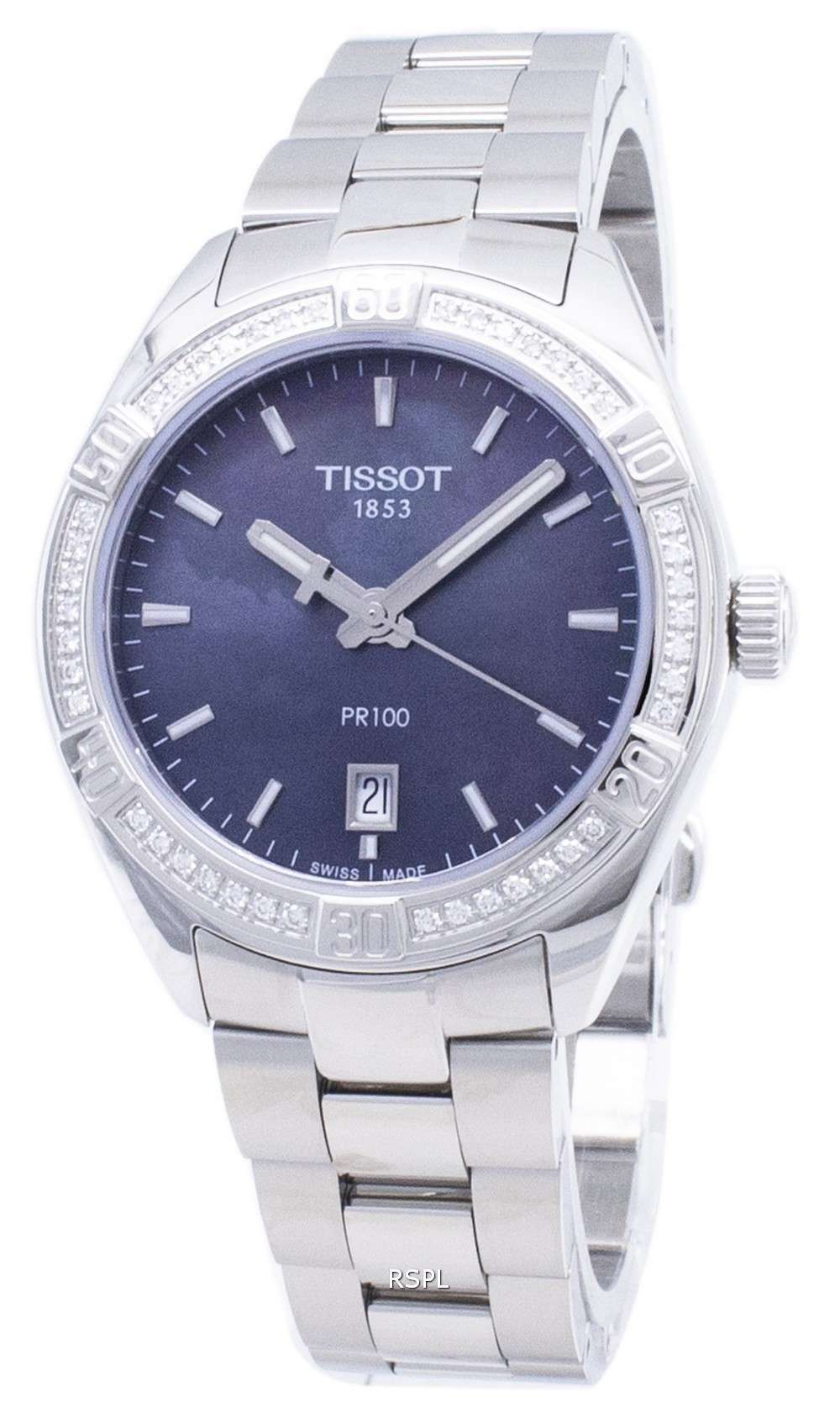 Tissot T-Classic PR 100 Lady Sport T101.910.61.121.00 T1019106112100 Diamond Accents Quartz Womens Watch
