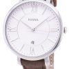 Fossil Jacqueline Silver Dial Tan Leather Strap ES3708 Womens Watch