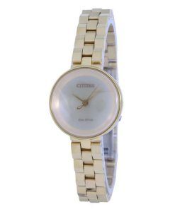 Citizen Ambiluna Champagne Dial Gold Tone Stainless Steel Eco-Drive EW5502-51P Women's Watch