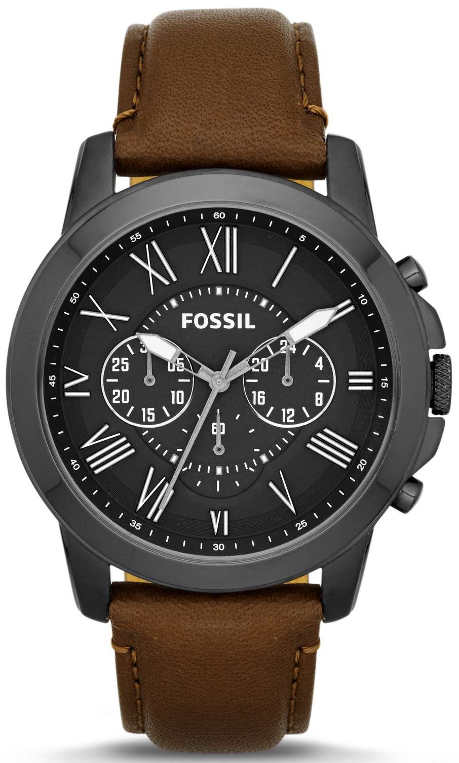 Fossil Grant Chronograph Brown Leather Strap FS4885 Mens Watch