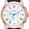 Fossil Grant Chronograph Navy Blue Leather FS4930 Mens Watch