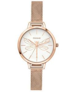 Oui & Me Petite Amourette White Dial Rose Gold Tone Stainless Steel Quartz ME010046 Women's Watch