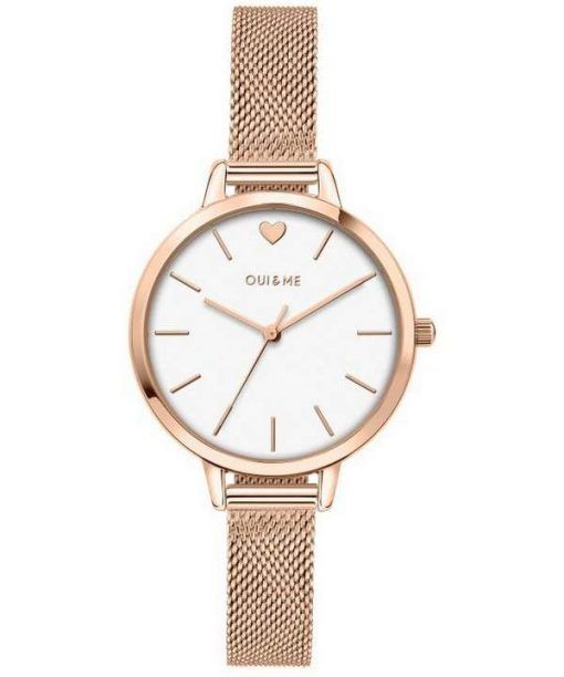 Oui & Me Petite Amourette White Dial Rose Gold Tone Stainless Steel Quartz ME010051 Women's Watch