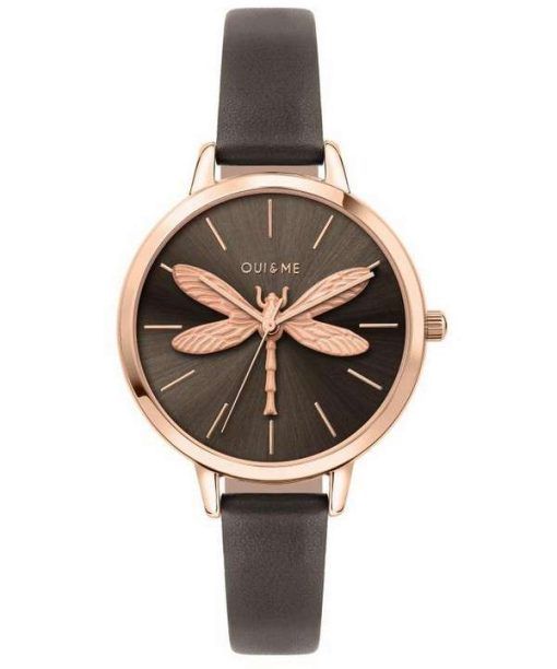 Oui & Me Amourette Grey Sunray Dial Leather Strap Quartz ME010074 Women's Watch