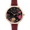 Oui & Me Grande Fleurette Black Dial Leather Strap Quartz ME010086 Women's Watch