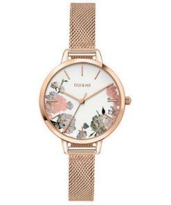 Oui & Me Petite Fleurette White Dial Rose Gold Tone Stainless Steel Quartz ME010096 Women's Watch