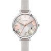 Oui & Me Petite Fleurette Silver Dial Leather Strap Quartz ME010098 Women's Watch