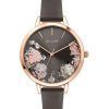 Oui & Me Grande Fleurette Dark Grey Dial Leather Strap Quartz ME010107 Women's Watch
