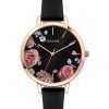 Oui & Me Grande Fleurette Black Dial Leather Strap Quartz ME010109 Women's Watch