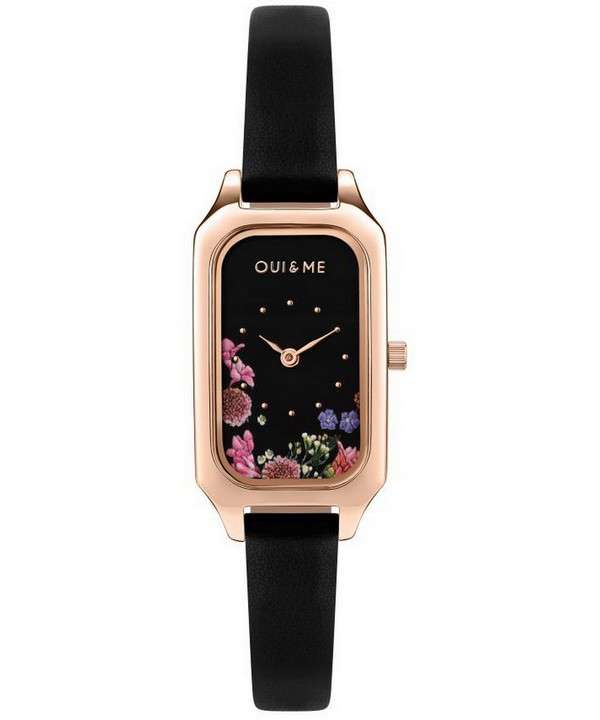 Oui & Me Finette Black Dial Leather Strap Quartz ME010126 Women's Watch