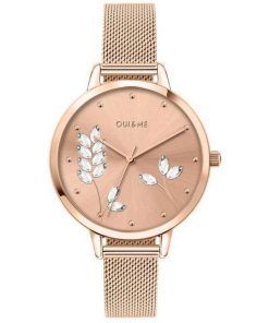 Oui & Me Grande Fleurette Rose Gold Tone Stainless Steel Quartz ME010155 Women's Watch