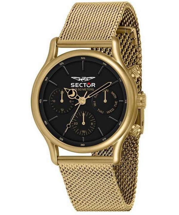 Sector 660 Black Dial Gold Tone Stainless Steel Quartz R3253517016 Men's Watch