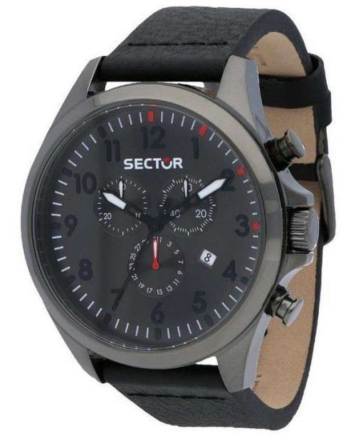 Sector 180 Chronograph Sunray Gun Dial Leather Strap Quartz R3271690026 100M Men's Watch