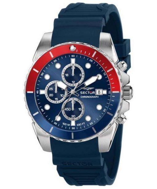 Sector 450 Chronograph Blue Sunray Dial Silicon Strap Quartz R3271776010 100M Men's Watch