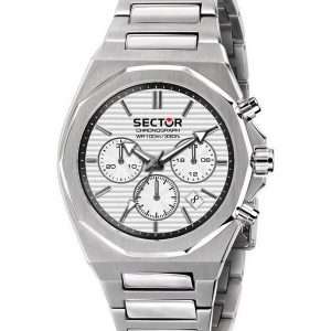 Sector 960 Chronograph Function White Silver Dial Stainless Steel Quartz R3273628004 100M Men's Watch