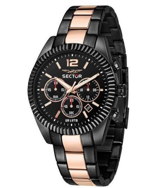 Sector 240 Chronograph Black Dial Two Tone Stainless Steel Quartz R3273640026 Men's Watch