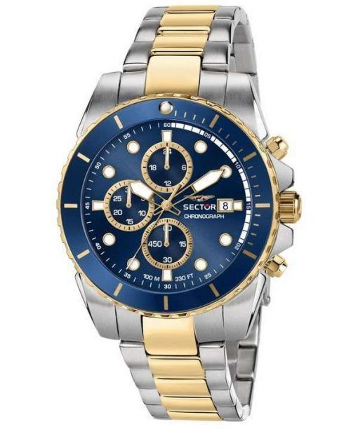 Sector 450 Chronograph Blue Sunray Dial Two Tone Stainless Steel Quartz R3273776001 100M Men's Watch