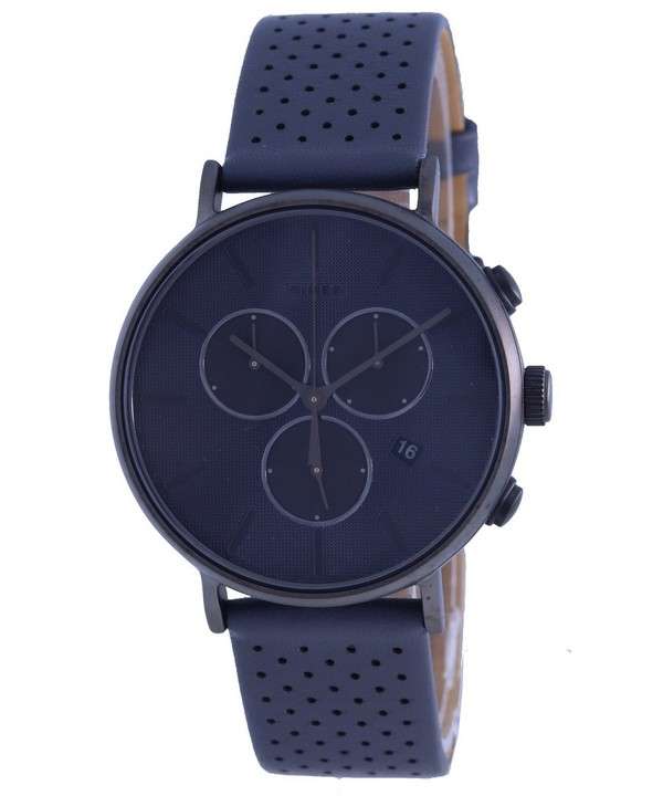 Timex Fairfield Supernova Chronograph Function Black Dial Leather Strap Quartz TW2R97800 Men's Watch