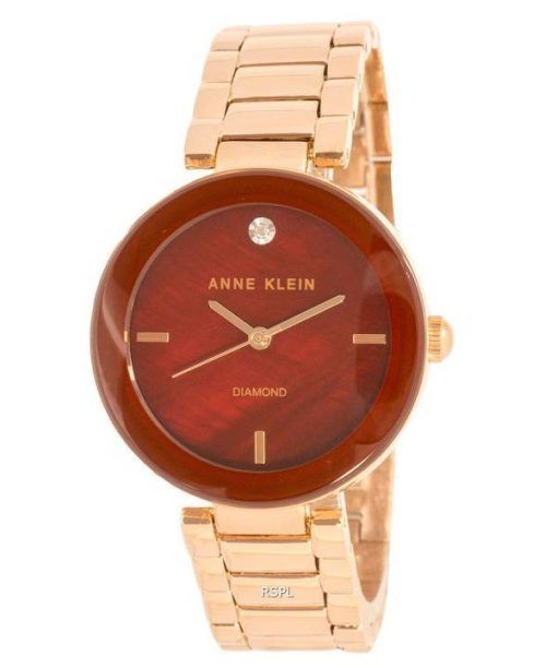 Anne Klein Diamond Accents Burgundy Dial Quartz 1362BYRG 100M Womens Watch