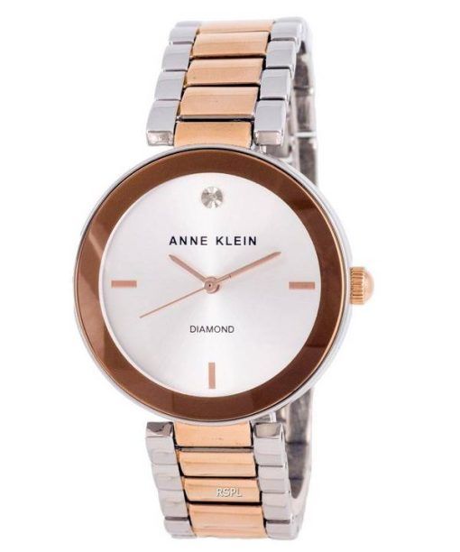 Anne Klein Diamond Accents Silver Dial Quartz 1363SVRT Womens Watch