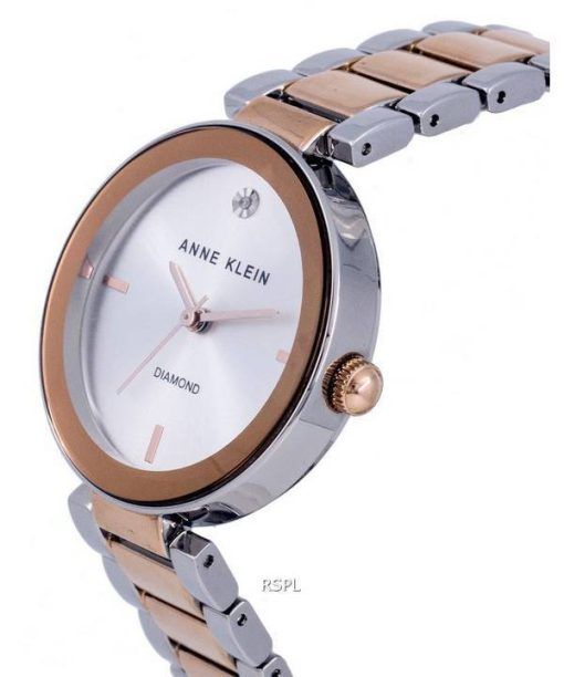 Anne Klein Diamond Accents Silver Dial Quartz 1363SVRT Womens Watch