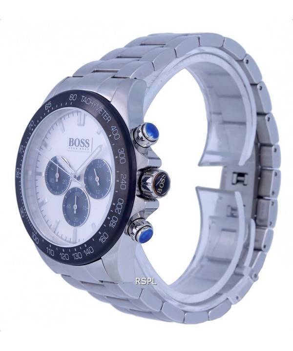 Hugo Boss Ikon Chronograph Tachymeter Silver Dial Quartz 1512964.G 100M Mens Watch