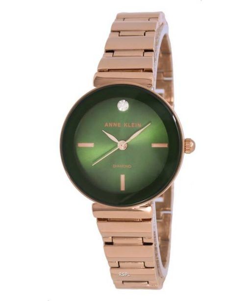 Anne Klein Diamond Accent Green Dial Quartz 2434GNRG Womens Watch