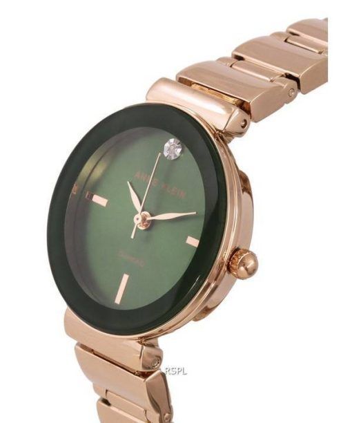 Anne Klein Diamond Accent Green Dial Quartz 2434GNRG Womens Watch