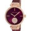 Anne Klein Crystal Accents Burgundy Dial Quartz 3000RGBY Womens Watch