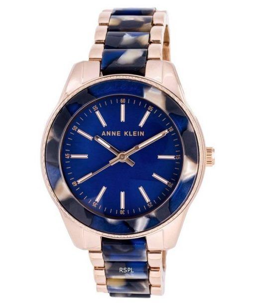 Anne Klein Two Tone Stainless Steel Blue Dial Quartz 3214RGNV Womens Watch