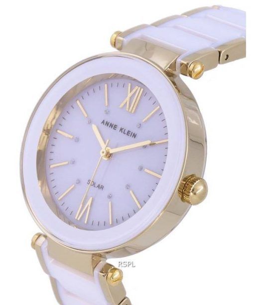 Anne Klein Ceramic White Dial Quartz 3844WTGB Womens Watch