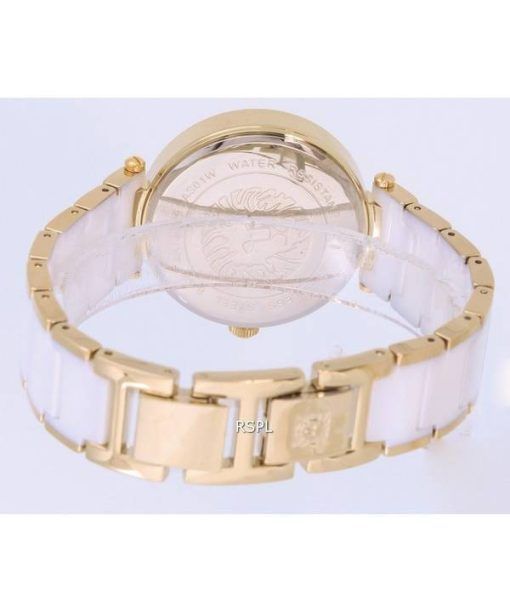 Anne Klein Ceramic White Dial Quartz 3844WTGB Womens Watch