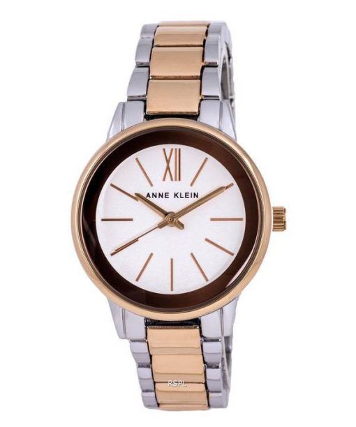 Anne Klein Two Tone Stainless Steel White Dial Quartz 3877SVRT Womens Watch