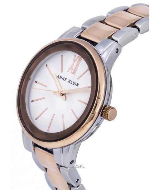 Anne Klein Two Tone Stainless Steel White Dial Quartz 3877SVRT Womens Watch